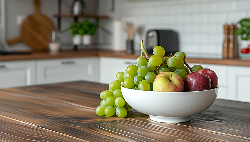Regnbue av frukt og grønnsaker sett ovenfra