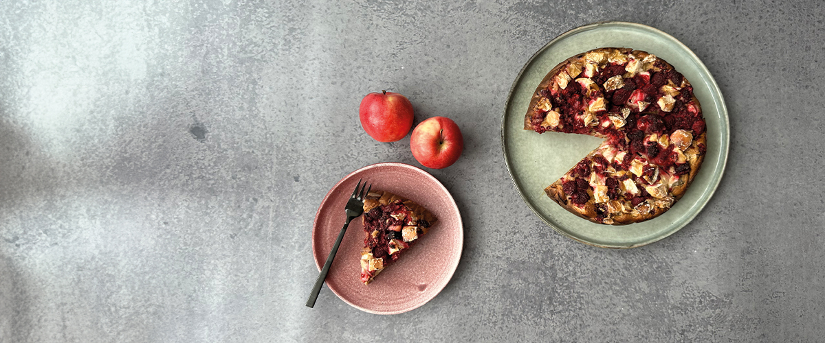 Høstpai med bringebær og eple