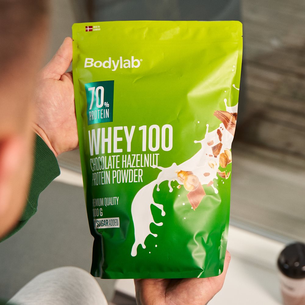 Whey 100 Chocolate Hazelnut kremet protein shake Bodylab
